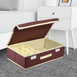 Aura Brown & Cream Colored Storage Box Organiser image 3