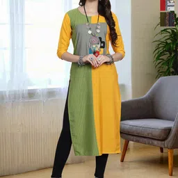 HERE&NOW Women Ethnic Motifs Printed Crepe Kurta Pack of-3-picture-37