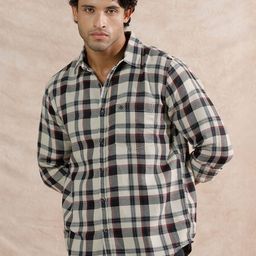 WROGN Tartan Checked Spread Collar Comfort Slim Fit Pure Cotton Casual Shirt-picture-13