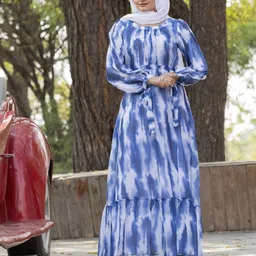 SARINKU Women Tie and Dye Fit & Flare Dress-image-37