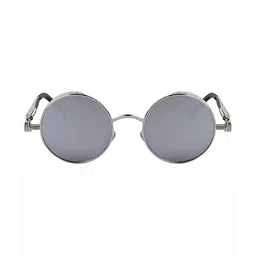 Being Better Unisex Grey Lens & Silver-Toned Oval Sunglasses with image 3