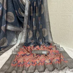 PAYAL CREATION Ethnic Motifs Zari Pure Silk Handloom Bandhani Saree-image-8