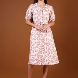 LIMEROAD Ethnic Printed Cotton A-Line Midi Ethnic Dresses-picture-18