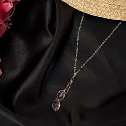 Beenth & Doneth Women Gold-Plated Cubic Zirconia Stainless Steel Necklace-picture-29