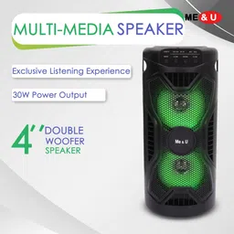 ME&U RockStar TWS UPTO 10 hours play time FM USB AUX BLUETOOTH KARAOKE MIC RGB LIGHT 30 W Bluetooth Party Speaker image 2