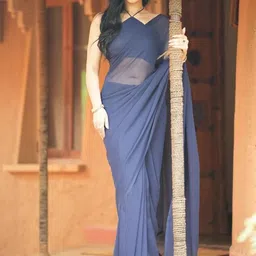 KALINI Poly Georgette Ready to Wear Saree image 5