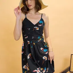 CORSICA Floral Print Gathered A-Line Mini Dress image 5