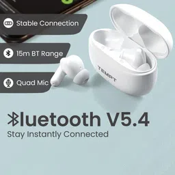 Tempt Dots Pro Bluetooth Earphones Wireless, 60Hrs Playtime & Noise Cancellation image 3