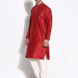 SHOWOFF Men Ethnic Motifs Regular Kurta with Trousers image 4