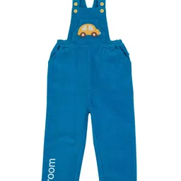 Pranava Kids Self-Design Corduroy Organic Cotton Dungaree With Car Patch Detailed-picture-22