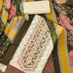 SAINOOR Printed Organza Semi-Stitched Dress Material-picture-17