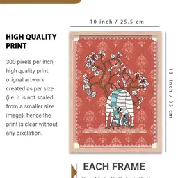 Kotart Rust & White 2 Piece Birds and Animals Wooden Wall Arts image 5