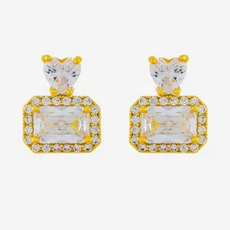 Kushal's Fashion Jewellery Classic Gold-Plated Zircon Studded Studs Earrings-picture-10