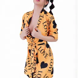 GuSo Shopee Women Yellow Net Baby Dolls-picture-30