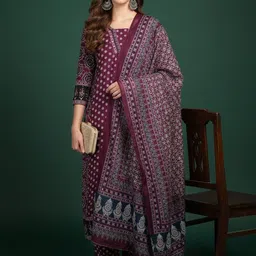 GEN Z TRENDS Women Ethnic Motifs Printed Regular Kurta with Trousers & With Dupatta-picture-15