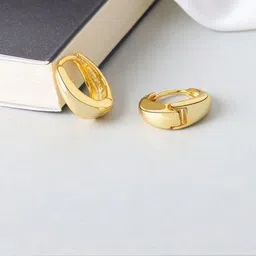 SHREE KRISHNA SHOPPING Women Gold-Plated Hoop Earrings-image-80