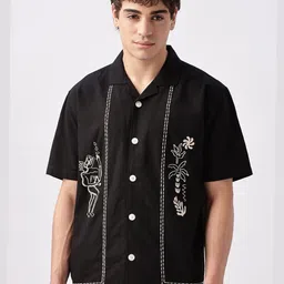 HAMPTONS Men Floral Self Design Cotton Casual Shirt-picture-19