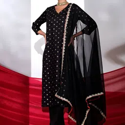 Sangria Ethnic Motifs Kurta with Trouser & Dupatta image 2