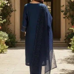 AVANSHEE Women Regular Thread Work Kurta with Trousers & With Dupatta image 5