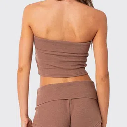 LULU & SKY Strapless Crop Top With Shorts Co-Ords image 5