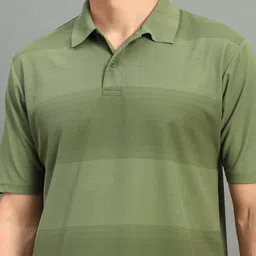 SZN Men Striped Polo Collar Moisture Wicking T-shirt image 4