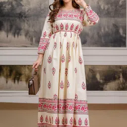PURSHOTTAM WALA Women Printed Floral Anarkali Kurta image 5