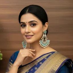 Jeweltos Peacock Shaped Drop Earrings-picture-48