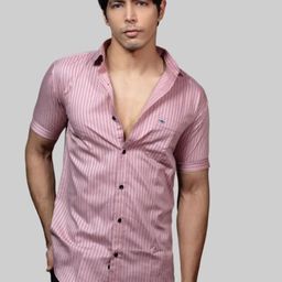 INDIAN THREADS Men Straight Fit Vertical Striped Spread Collar Cotton Casual Shirt-picture-0