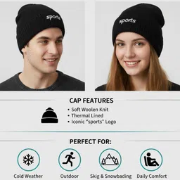 YOUSTYLO Unisex Woollen Beanie image 4