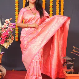Royal Rajgharana Saree Woven Design Zari Banarasi Sarees-image-15