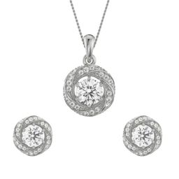 Emori 18KT Gold Diamond-Studded Pendant & Earring-picture-47