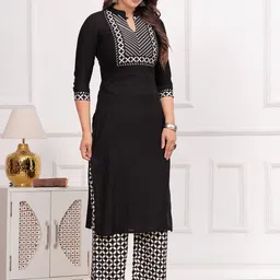 BAESD Women Ethnic Motifs Yoke Design Regular Mirror Work Kurta with Trousers-picture-24