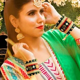 Zindura Pack Of 2 Gold-Plated Pearl Beaded Chudas Bangles image 4