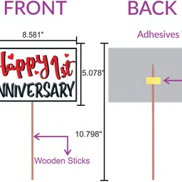 wobbox 1st anniversary party props, 1st Wedding anniversary decoration items(FP865) Photo Booth Board image 3