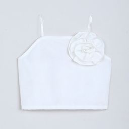 taffykids Girls Solid Applique Shoulder Straps Regular Crop top-picture-43