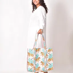 Feels Like Home Women Ranthambore Collection - The Jungle Cat Shopper Tote Bag-picture-45