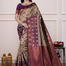 THE AQUARIUS Woven Design Zari Banarasi Saree image 3