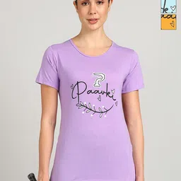 PAAVKI Women Pack of 3 Typography Printed Round Neck Pure Cotton T-shirts-picture-23