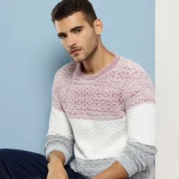 BAESD Men Colourblocked Woollen Pullover image 2