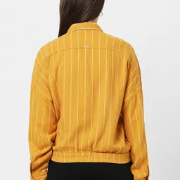 Van Heusen Woman Spread Collar Striped Linen Blend Casual Tailored Jacket image 3