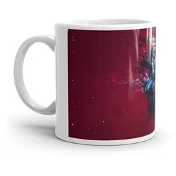 Mr UVD White & Maroon Captain America Printed Ceramic Glossy Mug - 350 ml image 3