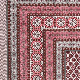 CLOTHOLOGY Pink & Brown Ethnic Motifs 180 TC King Bedsheet with 2 Pillow Covers image 2