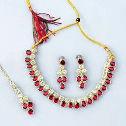 Bienvene Gold-Plated Cubic Zirconia-Studded Jewellery Set-picture-12