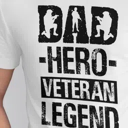 Seekbuylove Men Bio Finish Dad Hero Veteran Legend Round Neck Pure Cotton T-shirt image 4