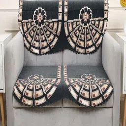 Fashion Throw Grey Striped Jacquard Sofa Cover-image-39