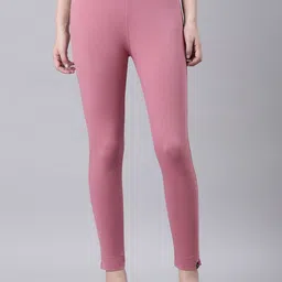 TWIN BIRDS Women Pink Punch Solid Cotton Sleek Ethnic Knitted Kurti Trouser-image-22