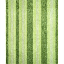 Saral Home Green Striped Anti-Skid Polyester Carpet-picture-46
