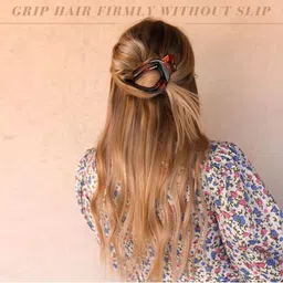 DIVASTRI Women Set of 4 Transparent Strong Hold Flat Bun Claw Clip image 2