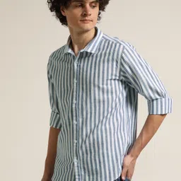Bushirt Men Classic Striped Casual Shirt-image-39