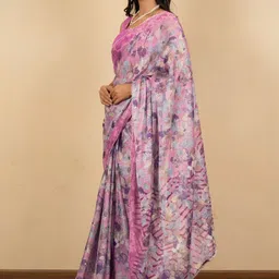 KALINI Floral Zari Poly Chiffon Saree-picture-11